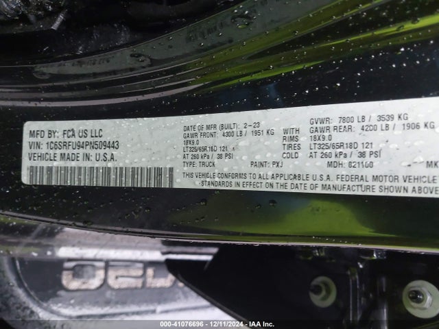 RAM 1500 Trx  4x4 5'7 Box 2023 1C6SRFU94PN509443 Image 9