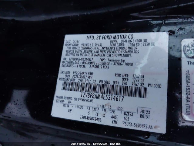 1ZVBP8AM4E5314617 Ford Mustang V6