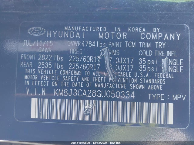Hyundai Tucson Eco 2016 KM8J3CA28GU050334 Image 9