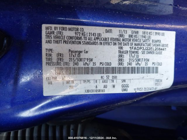1FADP3J22EL208441 Ford Focus Titanium