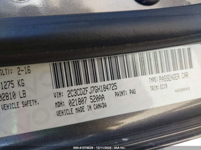 2C3CDZFJ7GH184725 Dodge Challenger R/t Scat Pack