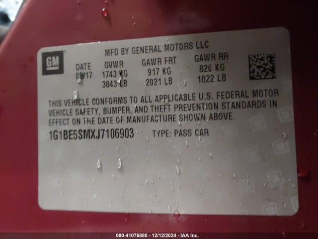 Chevrolet Cruze Lt Auto 2018 1G1BE5SMXJ7106903 Image 9
