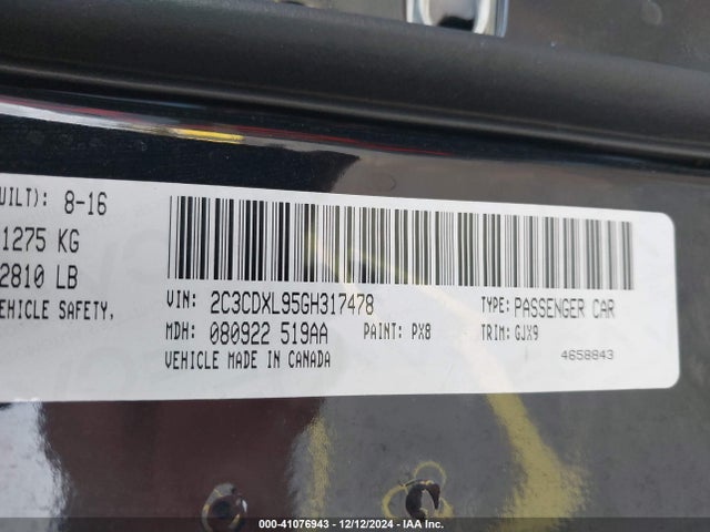 2C3CDXL95GH317478 Dodge Charger Srt Hellcat