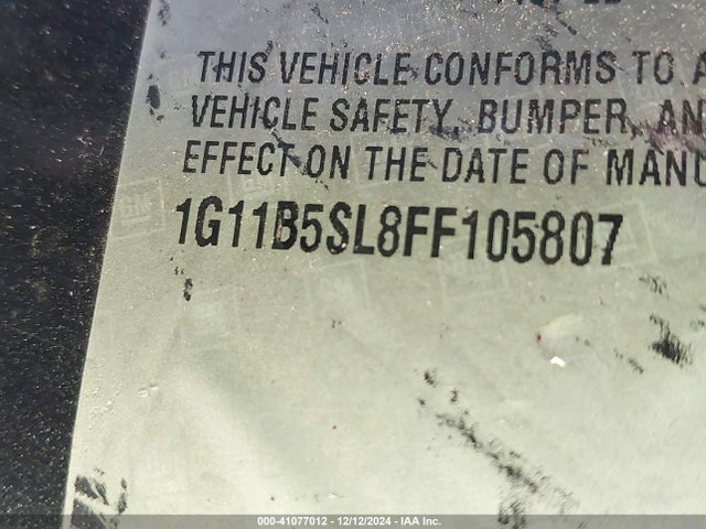 Chevrolet MALIBU LS 2015 1G11B5SL8FF105807 Image 9