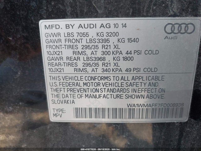 2015 AUDI Q7 WA1WMAFE7FD008938 Photo 8