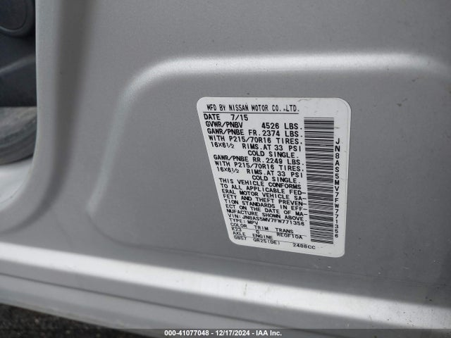 Nissan Rogue Select S 2015 JN8AS5MV7FW771356 Image 9