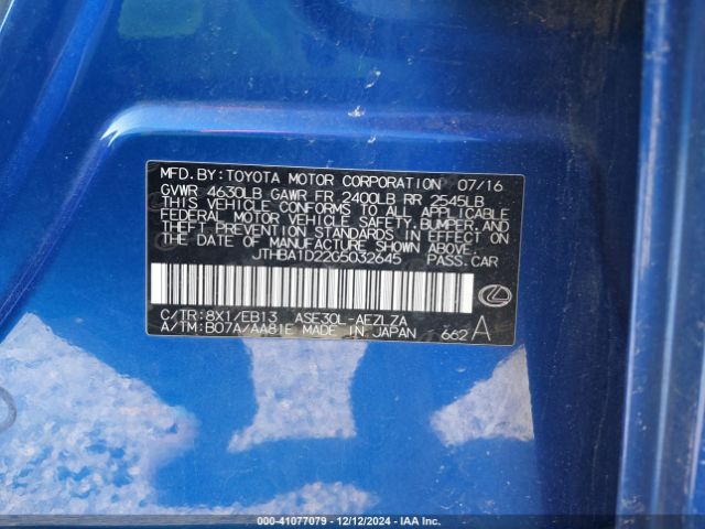 JTHBA1D22G5032645 Lexus IS 200T