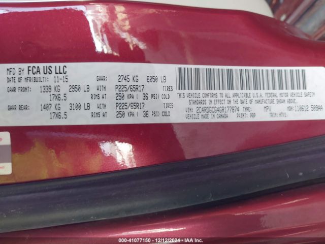 2C4RDGCG4GR177874 Dodge Grand Caravan Sxt