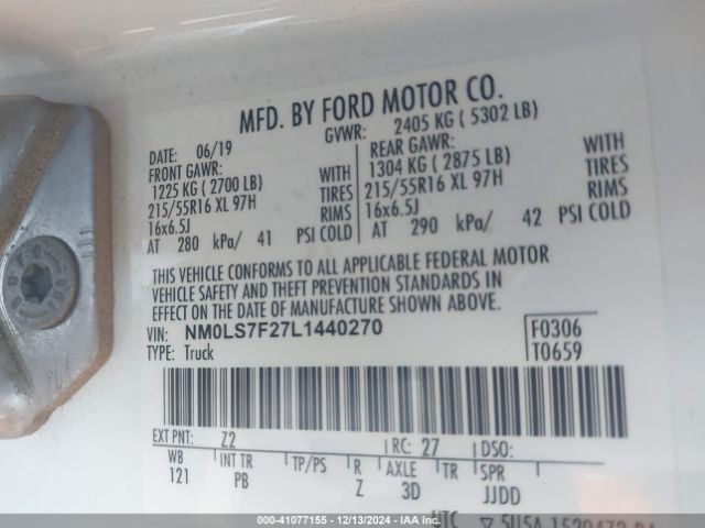 NM0LS7F27L1440270 Ford Transit Connect Xlt Cargo Van