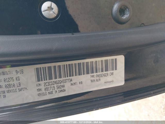2C3CDZAG2GH337734 Dodge Challenger Sxt Plus
