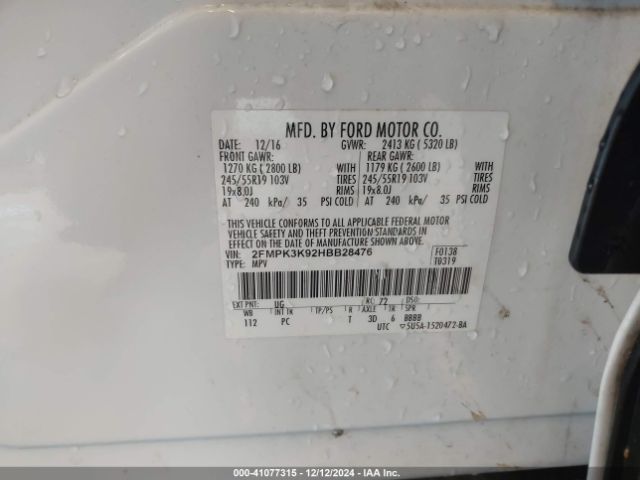 2FMPK3K92HBB28476 Ford Edge Titanium