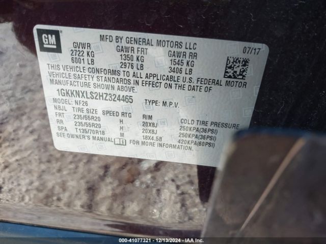 1GKKNXLS2HZ324465 GMC Acadia Denali
