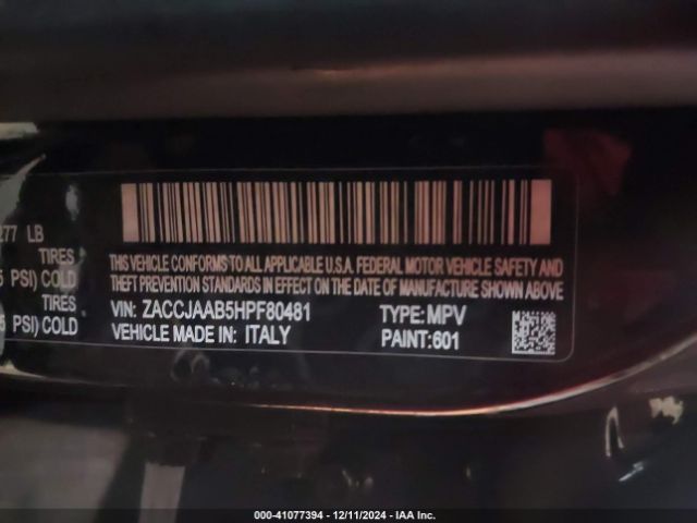 ZACCJAAB5HPF80481 Jeep Renegade Sport Fwd
