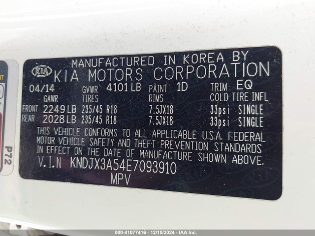 KIA Soul ! 2014 KNDJX3A54E7093910 Image 9