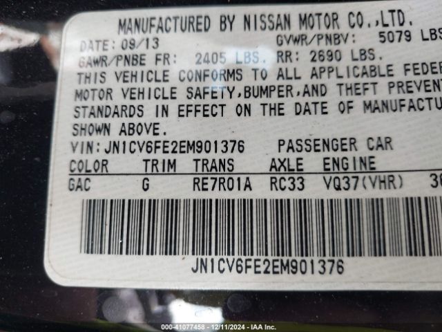 JN1CV6FE2EM901376 Infiniti Q60