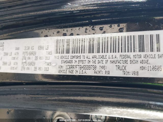 1C6RR7FT6HS599730 RAM 1500 Express  4x4 6'4 Box