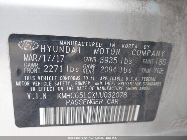KMHC65LCXHU032078 Hyundai gdi kappa