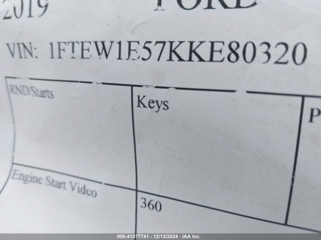1FTEW1E57KKE80320 Ford F-150 Xlt