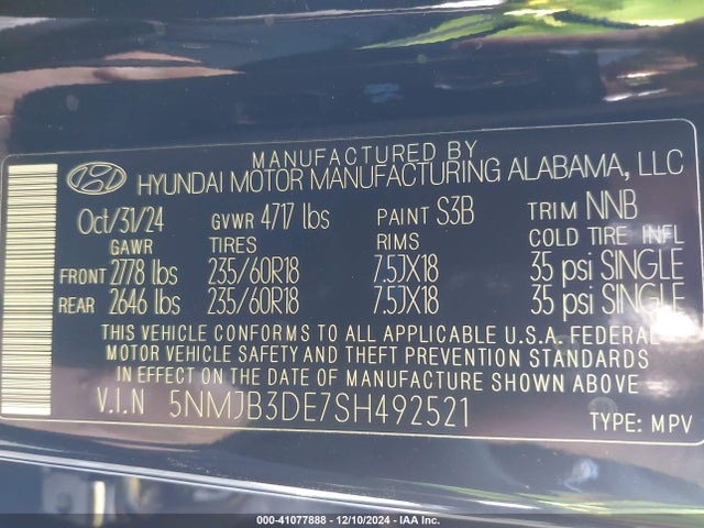 Hyundai TUCSON SEL 2025 5NMJB3DE7SH492521 Image 9