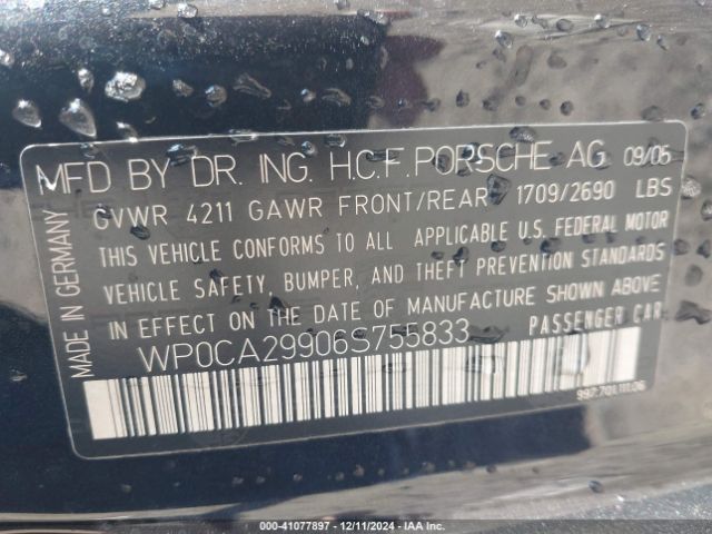 2006 PORSCHE 911 WP0CA29906S755833 Photo 8