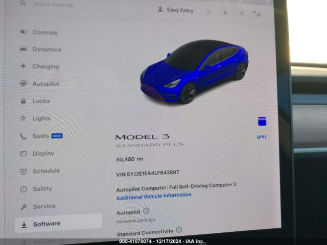5YJ3E1EA4LF643897 Tesla Model 3 Standard Range Plus Rear-wheel Drive/standard Range Rear-wheel Drive