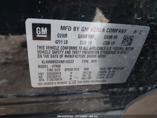 KL4MMBS24NB145533 Buick Encore Gx Fwd Preferred