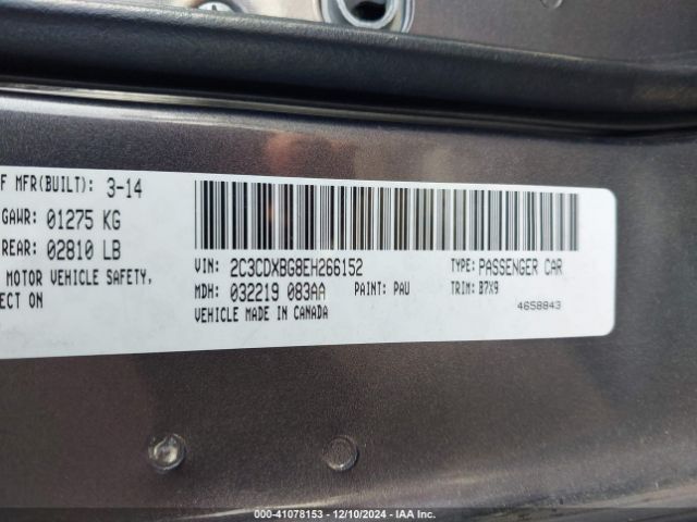 2C3CDXBG8EH266152 Dodge Charger Se