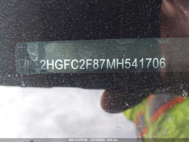 Honda k20c2 2021 2HGFC2F87MH541706 Image 9