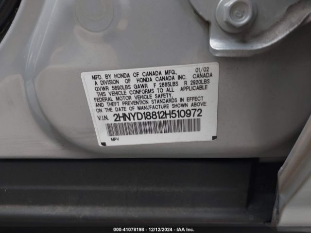 2002 ACURA MDX 2HNYD18812H510972 Photo 8