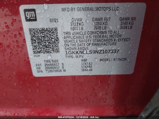 1GKKNLLS9NZ107337 GMC Acadia Awd At4