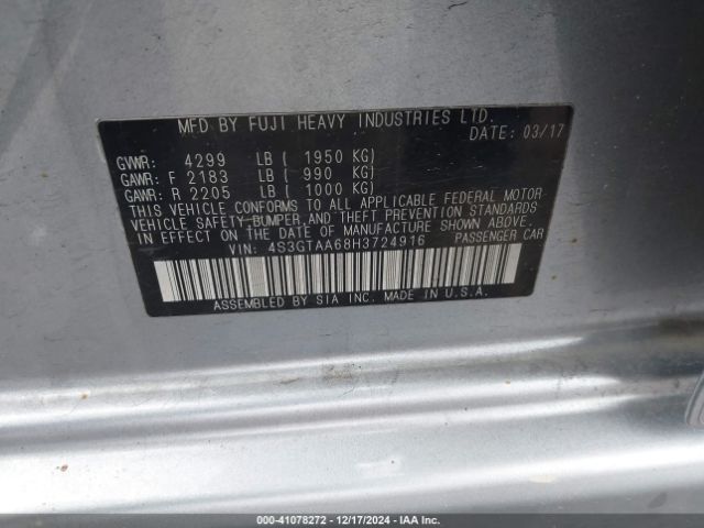 4S3GTAA68H3724916 Subaru Impreza 2.0i