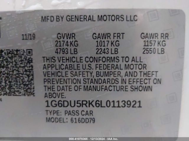 1G6DU5RK6L0113921 Cadillac Ct5 Sport