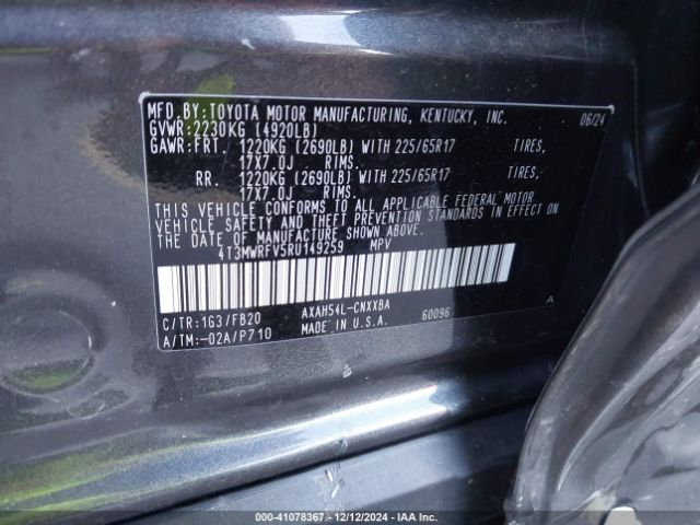 4T3MWRFV5RU149259 Toyota Rav4 Hybrid Le
