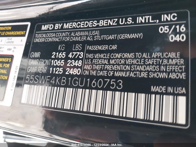 55SWF4KB1GU160753 Mercedes-Benz C 300 4matic/luxury 4matic/sport 4matic