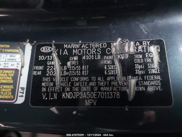 KNDJP3A50E7011378 KIA SOUL +