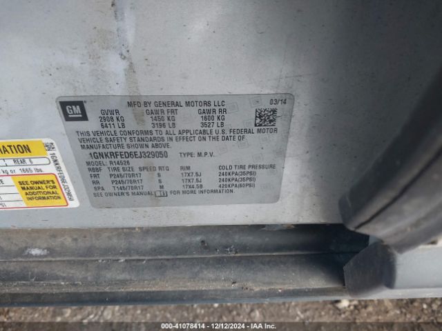 1GNKRFED6EJ329050 Chevrolet Traverse Ls