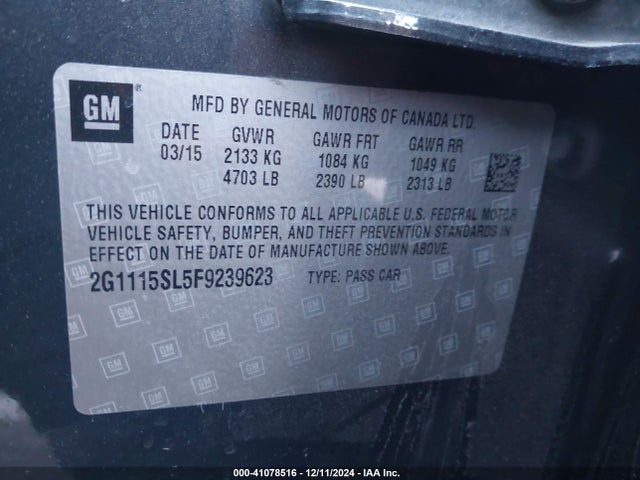 2G1115SL5F9239623 Chevrolet IMPALA 1LT