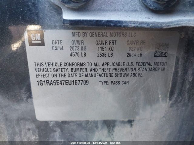 1G1RA6E47EU167709 Chevrolet Volt
