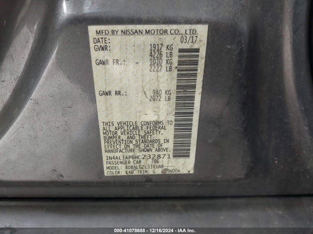 1N4AL3AP6HC232871 Nissan Altima 2.5 S
