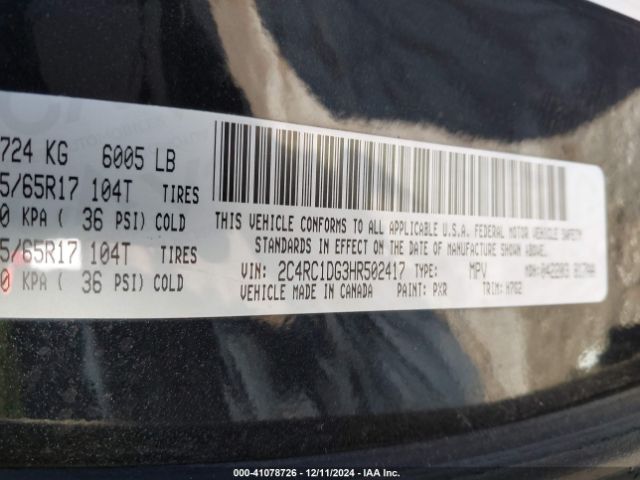 2C4RC1DG3HR502417 Chrysler Pacifica Touring