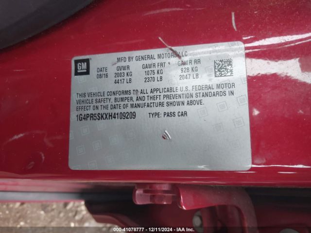 1G4PR5SKXH4109209 Buick Verano Sport Touring