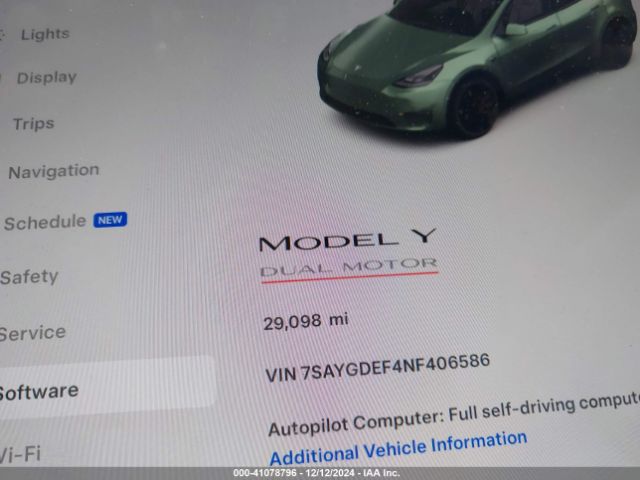 7SAYGDEF4NF406586 Tesla Model Y Performance Dual Motor All-wheel Drive