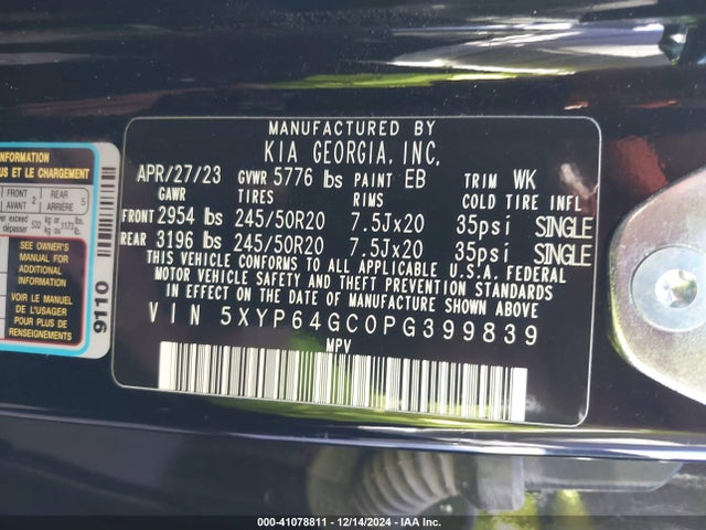 5XYP64GC0PG399839 KIA gdi lambda-ii
