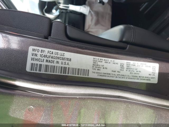 1C4RJFAG0MC687858 Jeep Grand Cherokee Laredo E 4x4