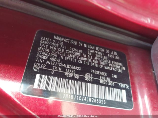 JN1BJ1CV4LW266323 Nissan Rogue Sport S Fwd Xtronic Cvt