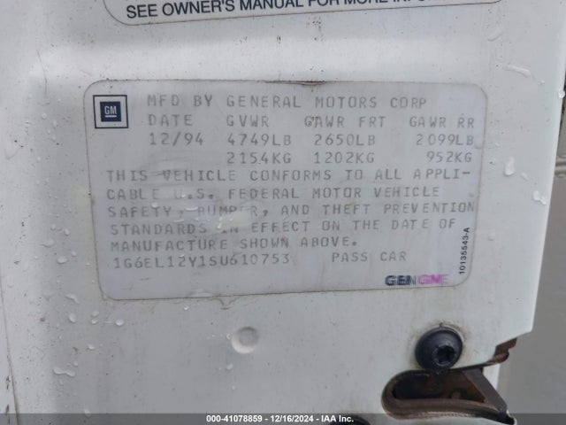 1995 CADILLAC ELDORADO 1G6EL12Y1SU610753 Photo 8