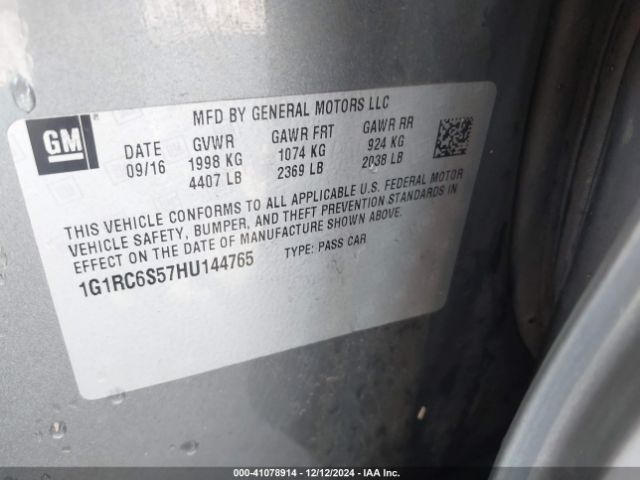 1G1RC6S57HU144765 Chevrolet VOLT LT