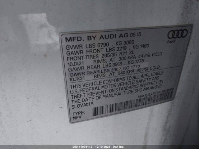 2015 AUDI Q7 WA1LGAFE0FD028099 Photo 8