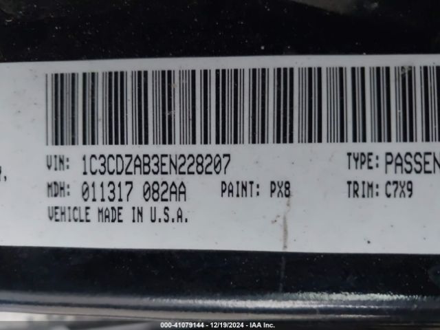 1C3CDZAB3EN228207 Dodge AVENGER SE