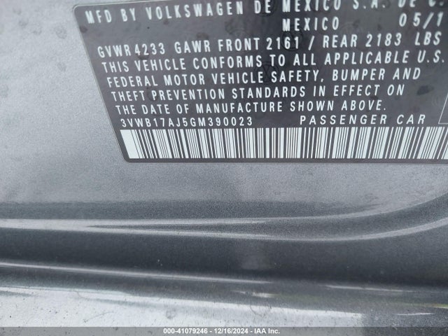 3VWB17AJ5GM390023 Volkswagen Jetta 1.8t Sport